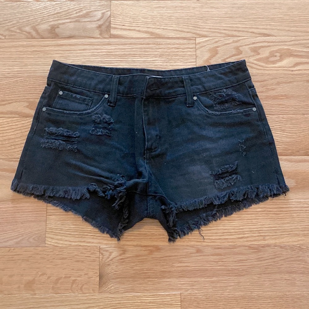 BP Black distressed jean shorts size 27